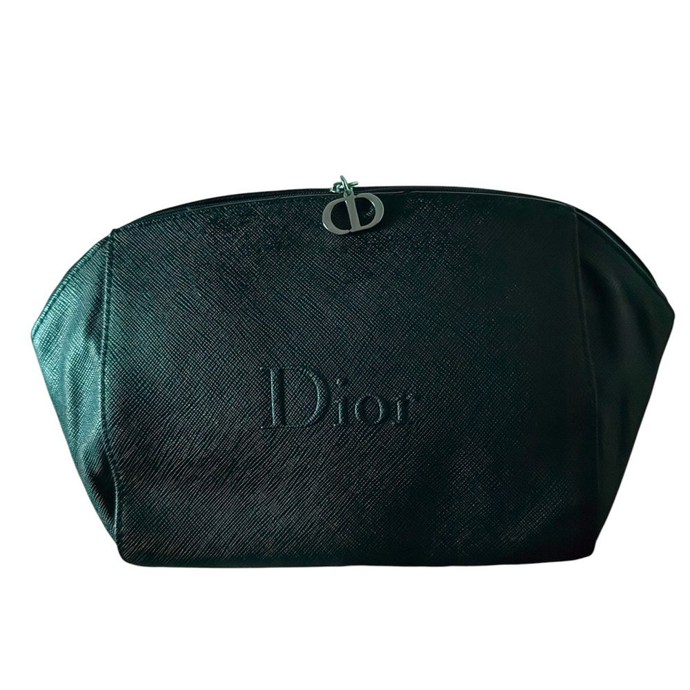 Dior Black vinyl textured wide shape Bag new!